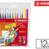 FEUTRE COLORIAGE STABILO TRIO TRIANGULAIRE ENCRE SUPER LAVABLE POINTE MOYENNE POCHETTE 12 UNITAS + 2 FLUOS