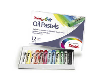 pastel-huile-pentel-corps-rond-enrobage-papier-non-salissant-diametre-8mm-bo-te-432-unitas