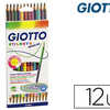 CRAYON COULEUR GIOTTO STILNOVO BICOLORE HEXAGONAL 6.8MM MINE 3.3 MM 24 COLORIS ASSORTIS ATUI 12 UNITAS