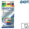 CRAYON COULEUR GIOTTO STILNOVO AQUARELLABLE HEXAGONAL 6.8MM MINE 3.3MM COLORIS VIFS INTENSES ATUI 12 UNITAS