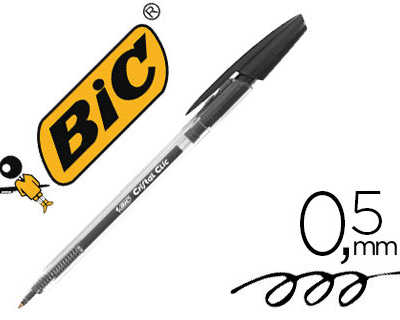 stylo-bille-bic-cristal-clic-a-criture-moyenne-0-5mm-encre-classique-ratractable-embase-striae-bouton-pressoir-noir