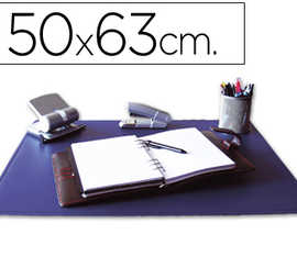sous-main-q-connect-simple-pvc-coins-arrondis-dessous-mousse-antidarapant-bord-souda-50x63cm-coloris-bleu