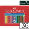 CRAYON COULEUR FABER CASTELL GRIP TRIANGULAIRE AQUARELLABLEERGONOMIQUE GRIP ANTIDERAPANT MINE FINE BOITE MÉTAL 36U