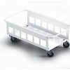 TROLLEY RUBBERMAID POUR COLLEC TEUR MATAL LAQUA BLANC 4 ROULETTES ROTATIVES