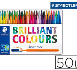 feutre-coloriage-staedtler-tri-plus-color-323-brilliant-colours-pointe-moyenne-1mm-bo-te-matal-50-unitas