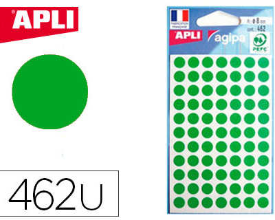 pastille-adhasive-apli-agipa-d-iametre-8-mm-coloris-vert-pochette-462-unitas