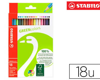 crayon-bois-stabilo-greencolor-s-acologique-finition-vernis-mat-175mm-lutte-contre-daforestation-atui-carton-18-unitas