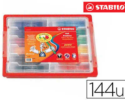 feutre-coloriage-stabilo-power-capuchon-ventila-encre-lavable-pointe-moyenne-ne-seche-pas-coffret-scolaire-144-unitas