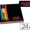 CRAYON COULEUR CONTA AQUARELLA BLE CORPS NOIR PINCEAU INCLUS COULEURS ASSORTIES BOÎTE MATAL 24 UNITAS