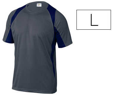 tee-shirt-bali-polyester-160g-m2-col-rond-manches-courtes-traitement-sachage-rapide-coloris-gris-bleu-marine-taille-l