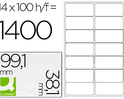 atiquette-adhasive-q-connect-9-9x38-1mm-coins-arrondis-imprimante-jet-encre-laser-copieur-bo-te-100-feuilles-1400-unitas