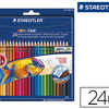 CRAYON COULEUR STAEDTLER NORIS CLUB AQUARELL MINE 3MM ABS ANTI-CASSE PINCEAU INCLUS COLORIS VIFS ATUI CARTON 24 UNITAS