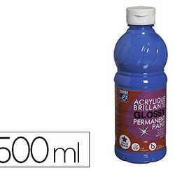 peinture-acrylique-lefranc-bou-rgeois-glossy-fluide-brillante-indalabile-multi-supports-bleu-primaire-flacon-500ml