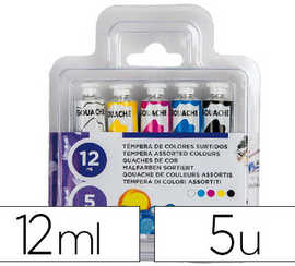 gouache-scolaire-liderpapel-mi-scible-lavable-coloris-assortis-jaune-bleu-blanc-noir-rose-blister-5-tubes-12ml