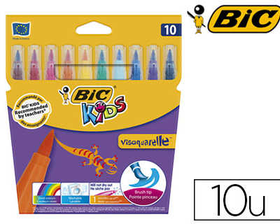 feutre-bic-kids-visaquarelle-e-ncre-lavable-pointe-pinceau-extra-souple-bloquae-couleurs-tres-vives-atui-carton-10u