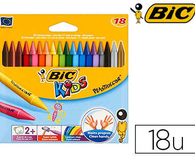 crayon-cire-bic-kids-plastidac-or-120mm-rasistant-non-salissant-atui-carton-18-unitas