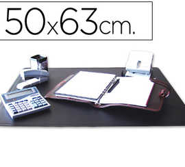 sous-main-q-connect-simple-pvc-coins-arrondis-dessous-mousse-antidarapant-bord-souda-50x63cm-coloris-noir