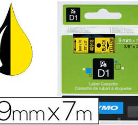 ruban-titreuse-dymo-d1-9mmx7m-coloris-impression-noir-jaune