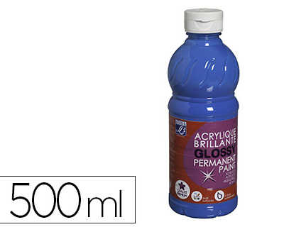 peinture-acrylique-lefranc-bou-rgeois-glossy-fluide-brillante-indalabile-multi-supports-bleu-primaire-flacon-500ml