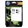 HP 711 80ml Black Ink Crtg 2-Pack(U)