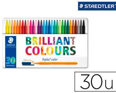 feutre-coloriage-staedtler-tri-plus-color-323-brilliant-colours-pointe-moyenne-1mm-bo-te-matal-30-unitas