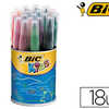 FEUTRE BIC KIDS VISAQUARELLE E NCRE LAVABLE POINTE PINCEAU EXTRA-SOUPLE BLOQUAE COULEURS TRES VIVES POT 18 UNITAS