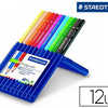 CRAYON COULEUR STAEDTLER ERGOS OFT TRIANGULAIRE 175MM MINE DOUCE 3MM EXCELLENT CONFORT ATUI PLASTIQUE CHEVALET 12 UNITAS