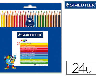 crayon-couleur-staedtler-noris-triplus-slim-corps-triangulaire-mine-3mm-syst-me-abs-tui-carton-24-unit-s