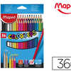 CRAYON COULEUR MAPED COLOR PEP 'S TRIANGULAIRE MINE TENDRE RASISTANTE SANS ACHARDE COLORIS LUMINEUX ATUI CARTON 36U