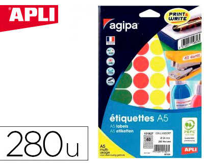 pastille-adhasive-apli-agipa-d-iametre-24mm-coloris-assortis-pochette-280-unitas