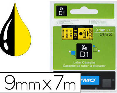 ruban-titreuse-dymo-d1-9mmx7m-coloris-impression-noir-jaune
