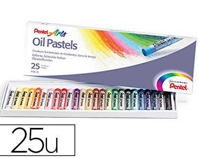 pastel-huile-pentel-corps-rond-enrobage-papier-non-salissant-diametre-8mm-bo-te-25-unitas