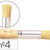 BROSSE À POCHER RAPHAËL SOIE Nº4 VIROLE FER BLANC NICKELÉ MANCHE BOIS BRUT