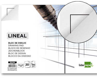 bloc-liderpapel-papier-dessin-lin-aire-encoll-avec-encadrement-130g-m2-format-a4-230x325mm-20f