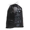 SAC POUBELLE POLYATHYLENE BASS E DENSITA LIENS COULISSANTS 100L 28 MICRONS COLORIS NOIR PAQUET 10 UNITAS