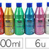 GOUACHE LIQUIDE PABAO BRILLO P RÊTE AL'EMPLOI COULEURS NACRAES BLANC ROSE ROUGE TURQUOISE VERT OR LOT 6 FLACONS 500ML