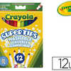 FEUTRE COLORIAGE CRAYOLA SUPER TIPS ULTRA -LAVABLE CLASSIQUE 3/8 ANS CAPUCHON VENTILA DESSIN ACRITURE POCHETTE 12 UNITAS