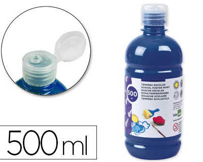 gouache-scolaire-liderpapel-liquide-lavable-fermeture-s-curit-brillante-coloris-bleu-marine-flacon-500ml