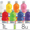 GOUACHE LIQUIDE GIOTTO PRÊTE AL'EMPLOI PIGMENTS RICHES COUVRANTE CRAMEUSE COLORIS ASSORTIS BOÎTE 8 FLACONS 1000ML