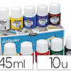 PEINTURE TEXTILE PABAO SATACOL OR OPAQUE TRES COUVRANTE COULEURS ASSORTIES BOÎTE 10 POTS 45ML