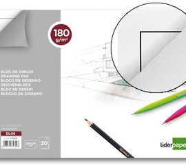 bloc-liderpapel-papier-dessin-lin-aire-avec-encadrement-180g-m2-format-a4-230x325mm-20f