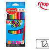 CRAYON COULEUR MAPED COLOR PEP 'S TRIANGULAIRE MINE TENDRE RASISTANTE SANS ACHARDE COLORIS LUMINEUX ATUI CARTON 12U