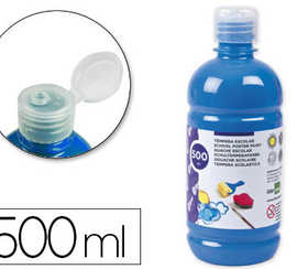 gouache-scolaire-liderpapel-liquide-lavable-fermeture-s-curit-brillante-coloris-bleu-flacon-500ml